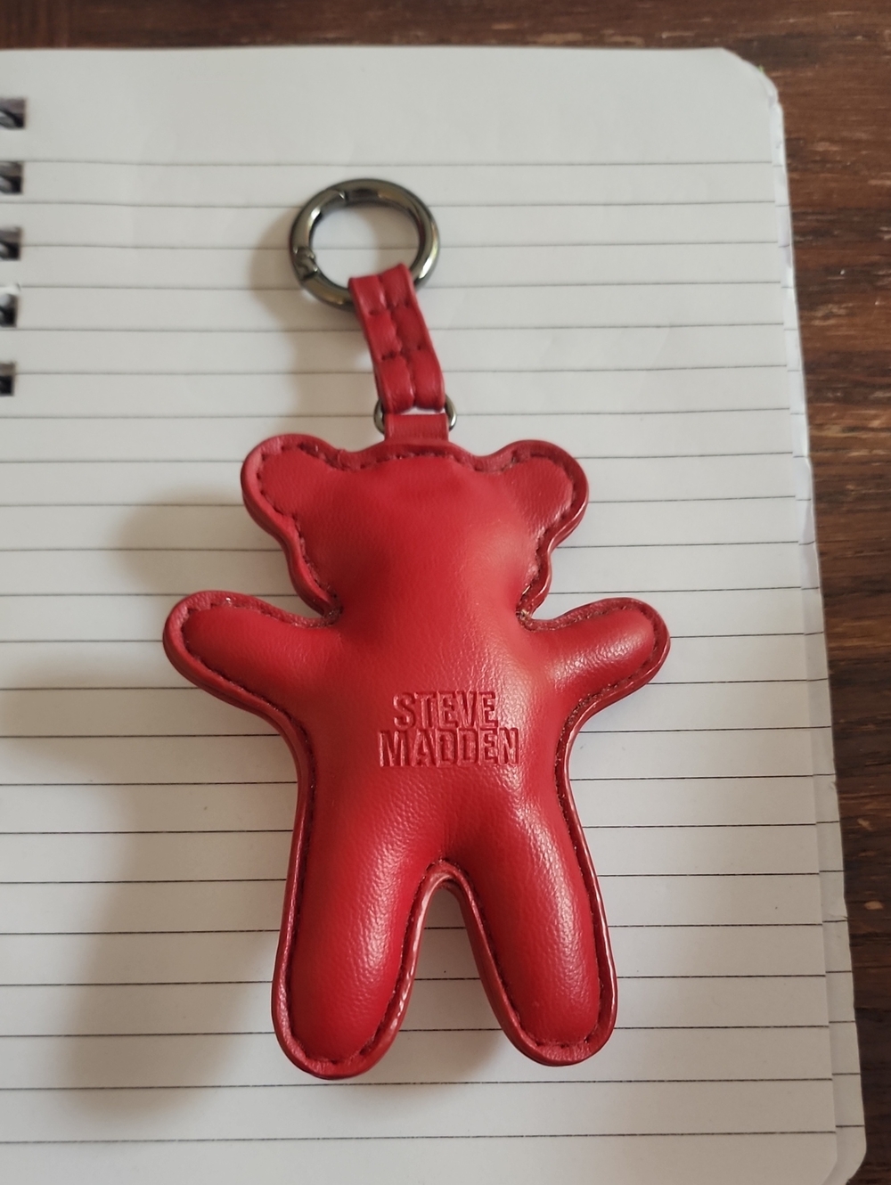 Steve Madden Red Teddy Bear Keyring. Bag Charm
